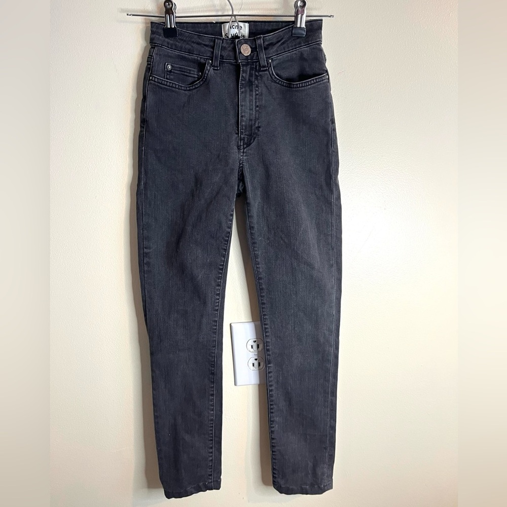 Acne Dark Gray/Pin Used Black Slim Cut Jeans